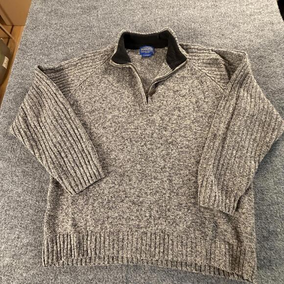 Pendleton Men's Shetland Wool Half-Zip Sweater, Size Large #706 - Picture 1 of 7